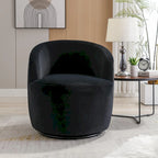 Fauteuil pivotant d'appoint en tissu velours avec anneau métallique thermolaqué