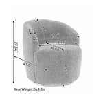 Fauteuil pivotant d'appoint en tissu velours avec anneau métallique thermolaqué