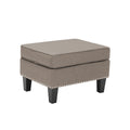 Repose-pieds/Ottoman d'appoint en tissu gris, une place