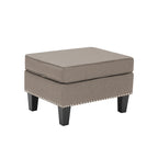 Repose-pieds/Ottoman d'appoint en tissu gris, une place