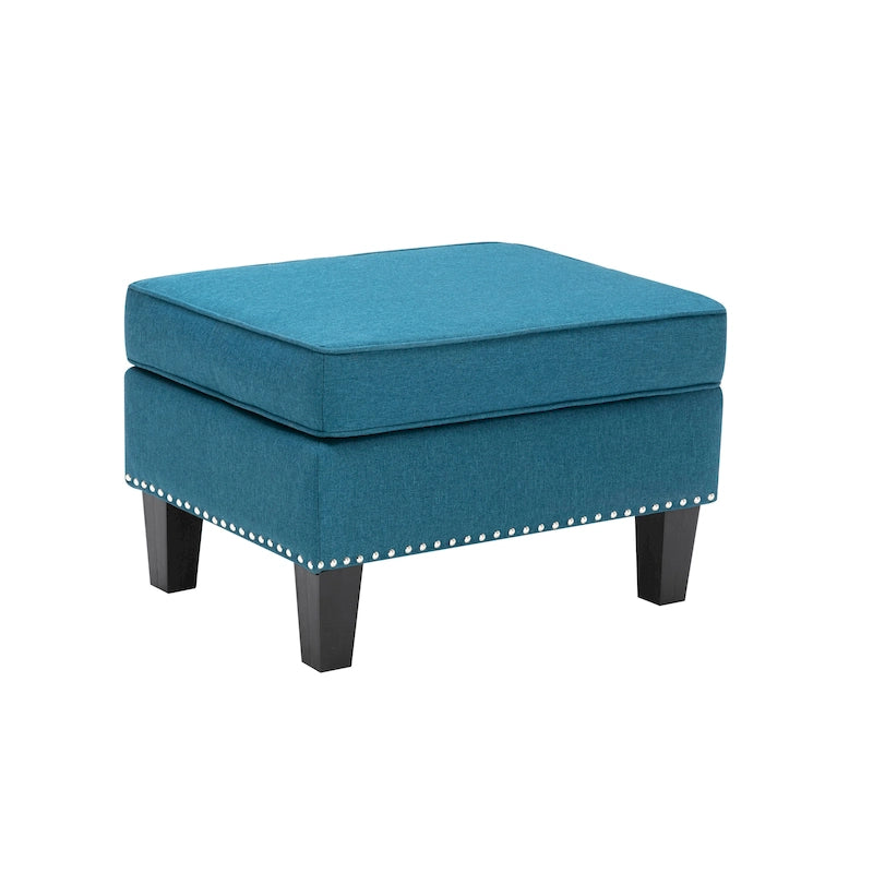 Repose-pieds/Ottoman d'appoint en tissu gris, une place