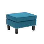 Repose-pieds/Ottoman d'appoint en tissu gris, une place