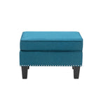 Repose-pieds/Ottoman d'appoint en tissu gris, une place
