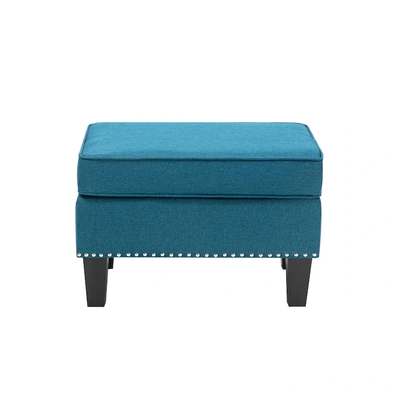 Repose-pieds/Ottoman d'appoint en tissu gris, une place