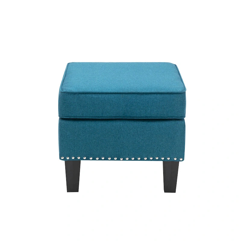 Repose-pieds/Ottoman d'appoint en tissu gris, une place