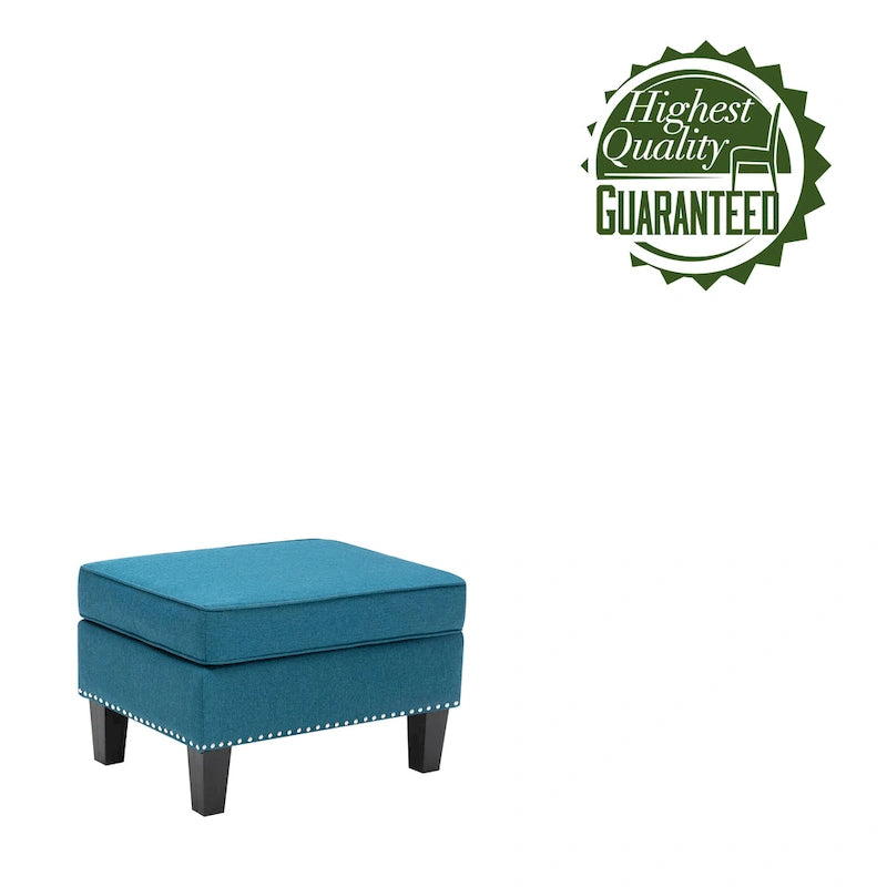 Repose-pieds/Ottoman d'appoint en tissu gris, une place