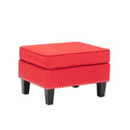 Repose-pieds/Ottoman d'appoint en tissu gris, une place