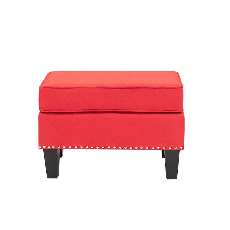 Repose-pieds/Ottoman d'appoint en tissu gris, une place