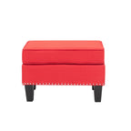 Repose-pieds/Ottoman d'appoint en tissu gris, une place