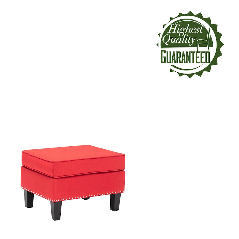 Repose-pieds/Ottoman d'appoint en tissu gris, une place