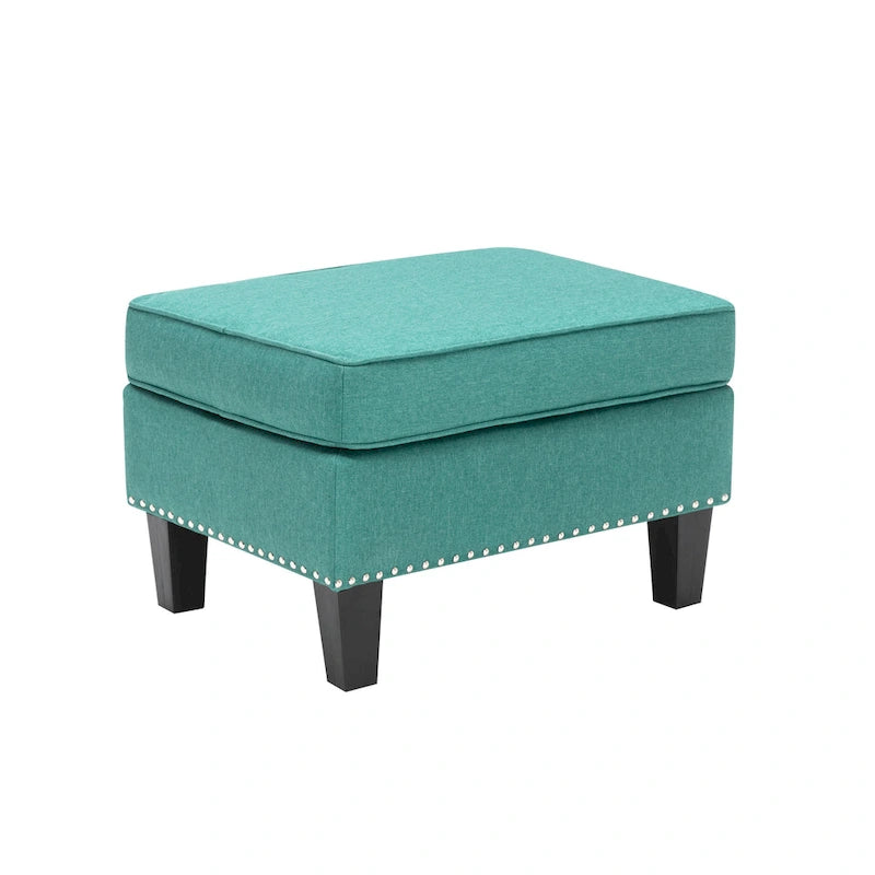 Repose-pieds/Ottoman d'appoint en tissu gris, une place