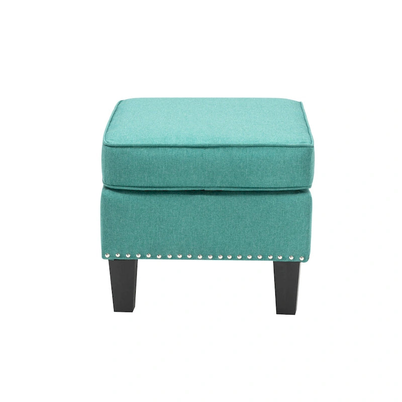 Repose-pieds/Ottoman d'appoint en tissu gris, une place
