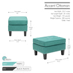Repose-pieds/Ottoman d'appoint en tissu gris, une place