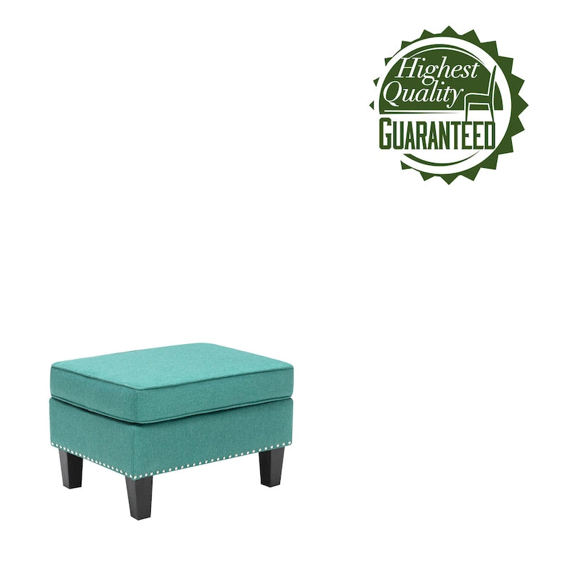Repose-pieds/Ottoman d'appoint en tissu gris, une place