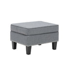 Repose-pieds/Ottoman d'appoint en tissu gris, une place