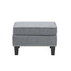 Repose-pieds/Ottoman d'appoint en tissu gris, une place