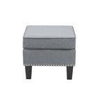 Repose-pieds/Ottoman d'appoint en tissu gris, une place