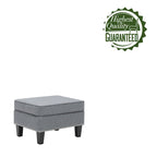 Repose-pieds/Ottoman d'appoint en tissu gris, une place
