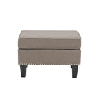 Repose-pieds/Ottoman d'appoint en tissu gris, une place