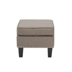 Repose-pieds/Ottoman d'appoint en tissu gris, une place