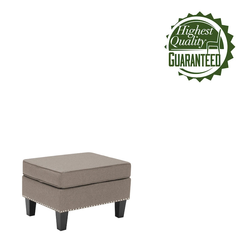 Repose-pieds/Ottoman d'appoint en tissu gris, une place