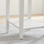 Table d'appoint carrée à un tiroir et étagère inférieure chêne moyen / noir ardoise / blanc