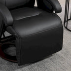 Fauteuil inclinable HOMCOM en PU avec repose-pieds, chaise longue avec dossier réglable à 135°, base pivotante en bois