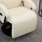 Fauteuil inclinable HOMCOM en PU avec repose-pieds, chaise longue avec dossier réglable à 135°, base pivotante en bois