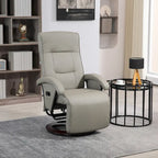 Fauteuil inclinable HOMCOM en PU avec repose-pieds, chaise longue avec dossier réglable à 135°, base pivotante en bois