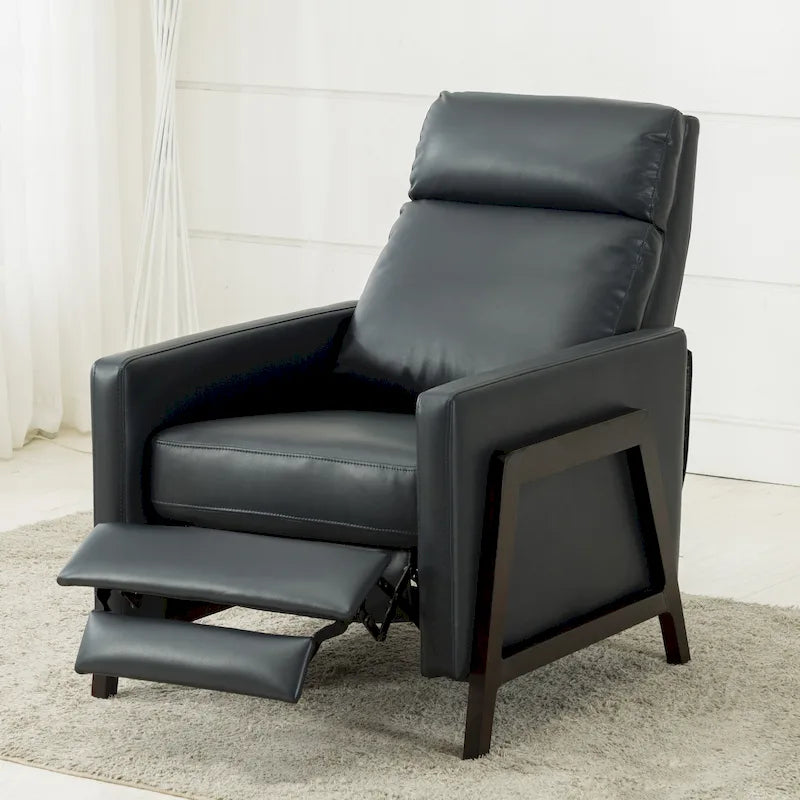 Fauteuil inclinable en similicuir, style milieu de siècle, individuel
