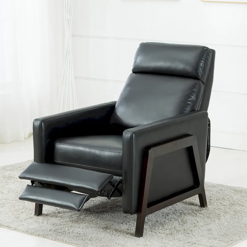 Fauteuil inclinable en similicuir, style milieu de siècle, individuel