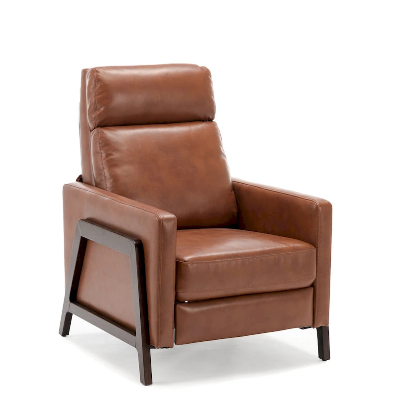 Fauteuil inclinable en similicuir, style milieu de siècle, individuel