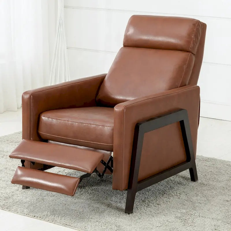Fauteuil inclinable en similicuir, style milieu de siècle, individuel