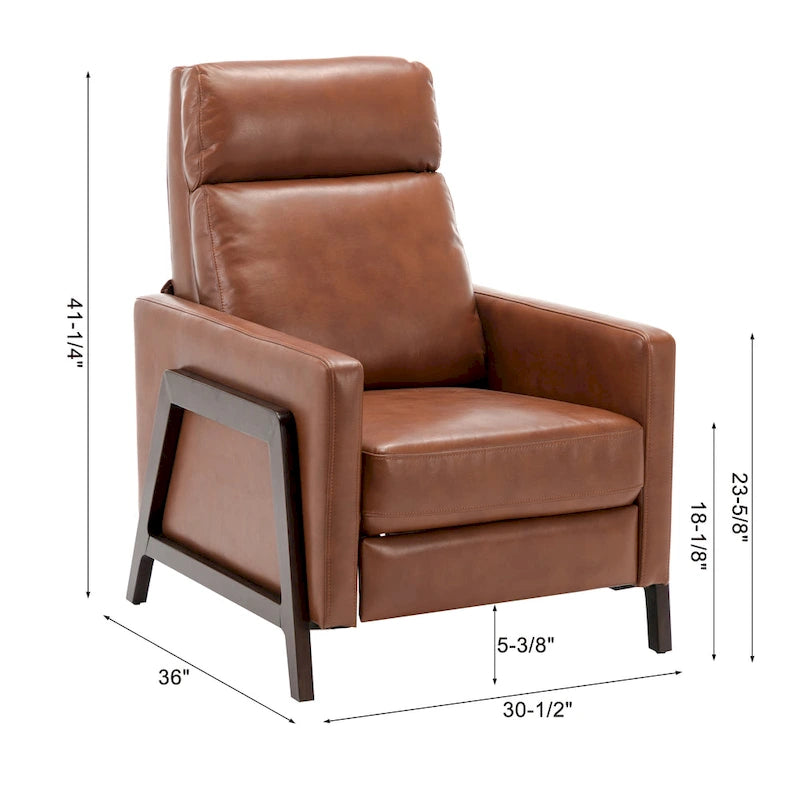 Fauteuil inclinable en similicuir, style milieu de siècle, individuel