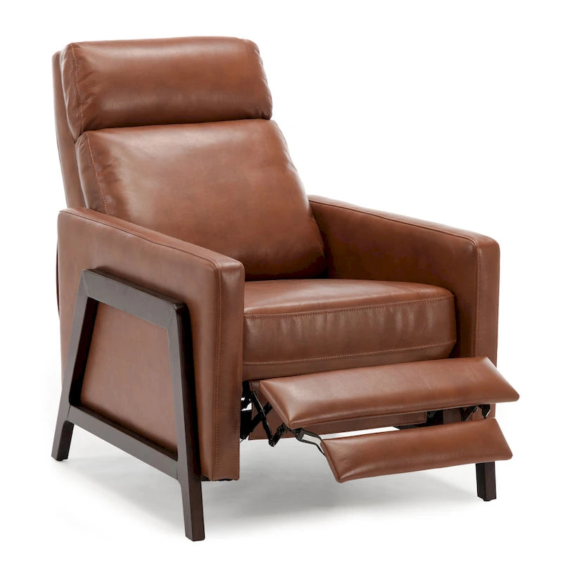 Fauteuil inclinable en similicuir, style milieu de siècle, individuel
