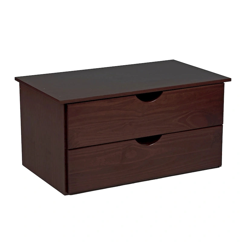 Palace Imports Commode de rangement interne à 2 tiroirs en bois massif pour armoires Kyle