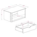 Palace Imports Commode de rangement interne à 2 tiroirs en bois massif pour armoires Kyle