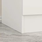 Armoire autoportante blanc / brun foncé avec miroir, 4 portes 2 tiroirs, pour 1 personne