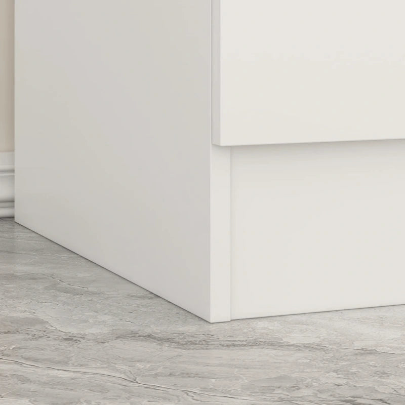 Armoire autoportante blanc / brun foncé avec miroir, 4 portes 2 tiroirs, pour 1 personne