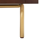 Commode 6 tiroirs Noyer et Blanc, style Mid-Century Moderne