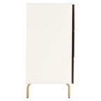 Commode 6 tiroirs Noyer et Blanc, style Mid-Century Moderne