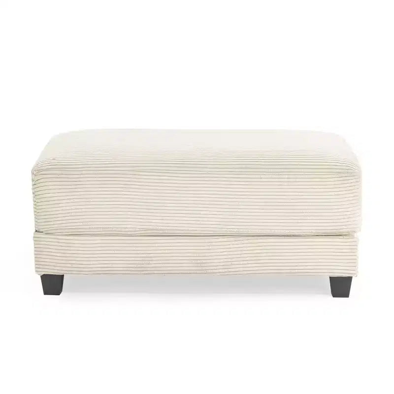 Canapé d'angle en velours côtelé Hyleory 112 po avec deux poufs et table basse de rangement pour le salon