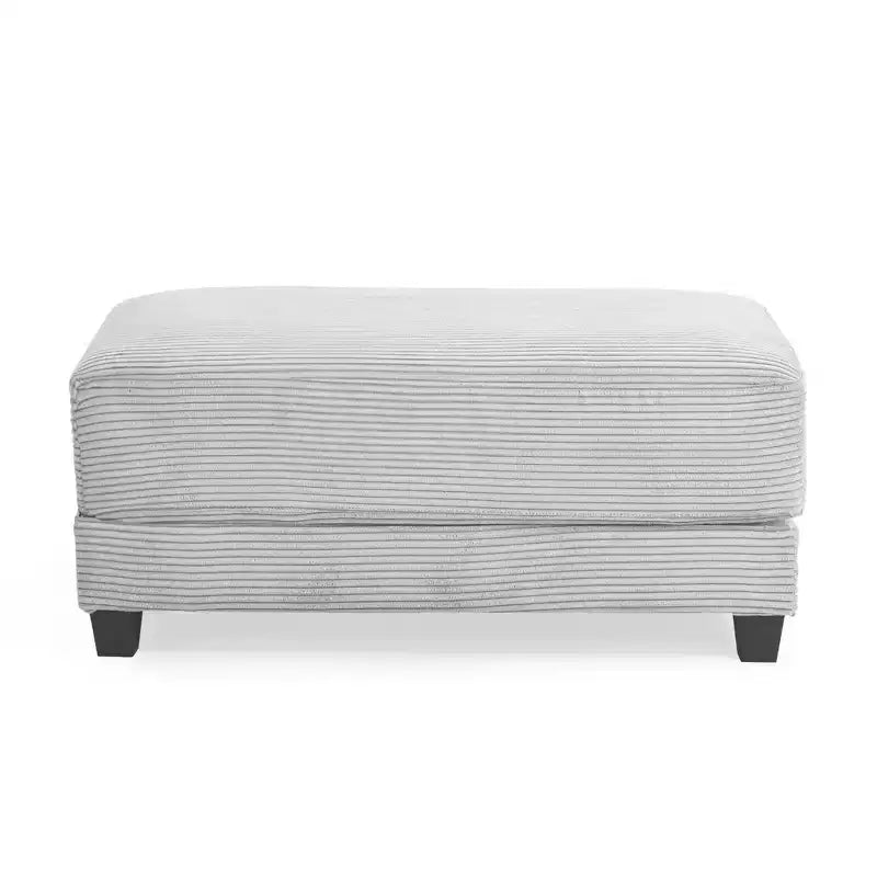 Canapé d'angle en velours côtelé Hyleory 112 po avec deux poufs et table basse de rangement pour le salon