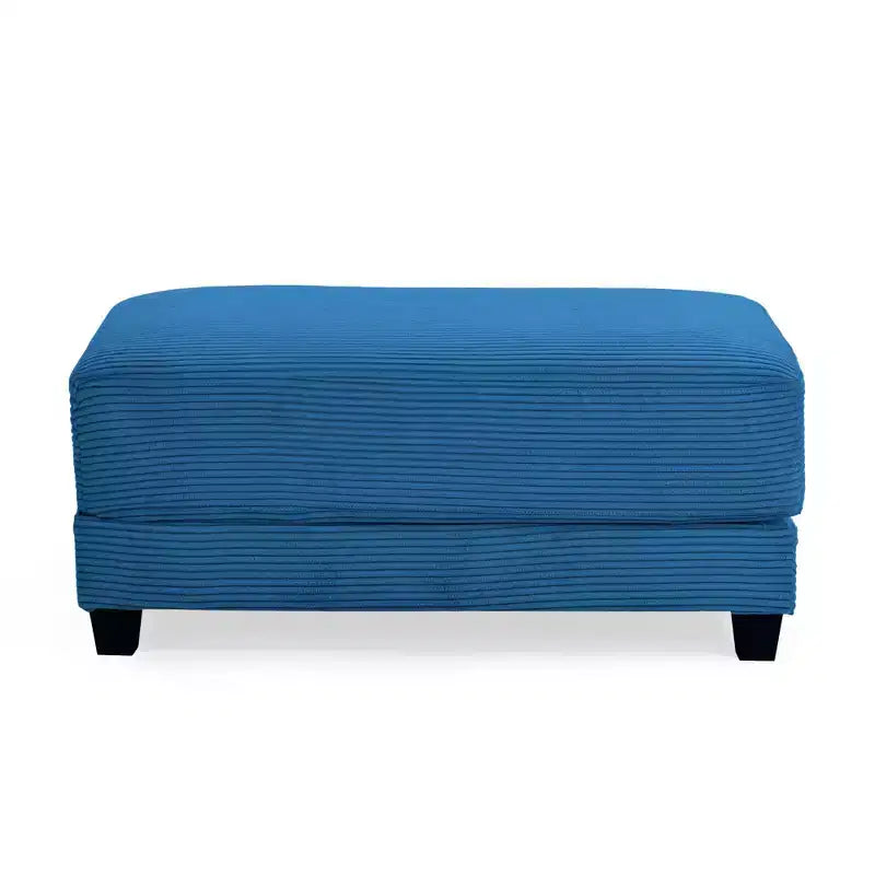 Canapé d'angle en velours côtelé Hyleory 112 po avec deux poufs et table basse de rangement pour le salon