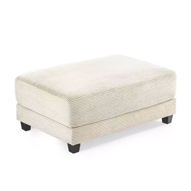 Canapé d'angle en velours côtelé Hyleory 112 po avec deux poufs et table basse de rangement pour le salon