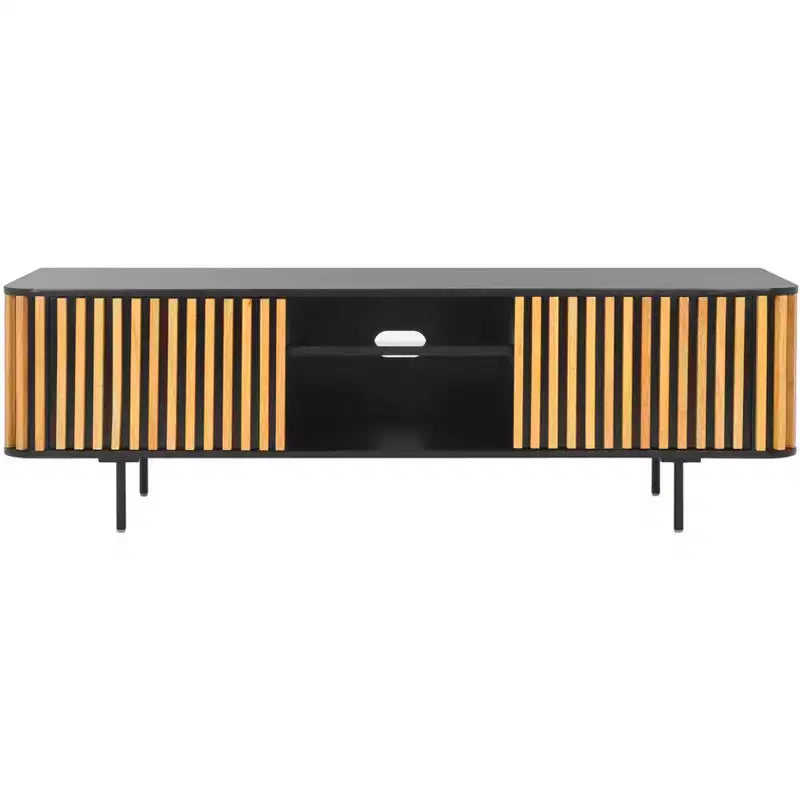Anahi 2 Door 2 Shelf Media Stand - MED1501 - Black/Natural - Safavieh
