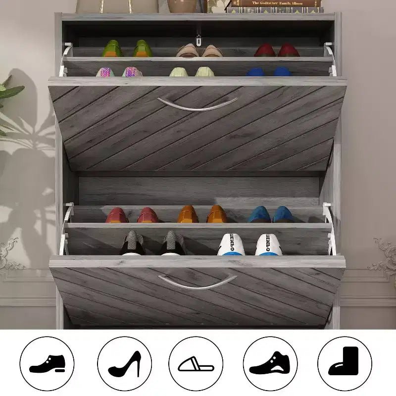 Meuble à chaussures d'entrée Famapy avec 2 tiroirs basculants