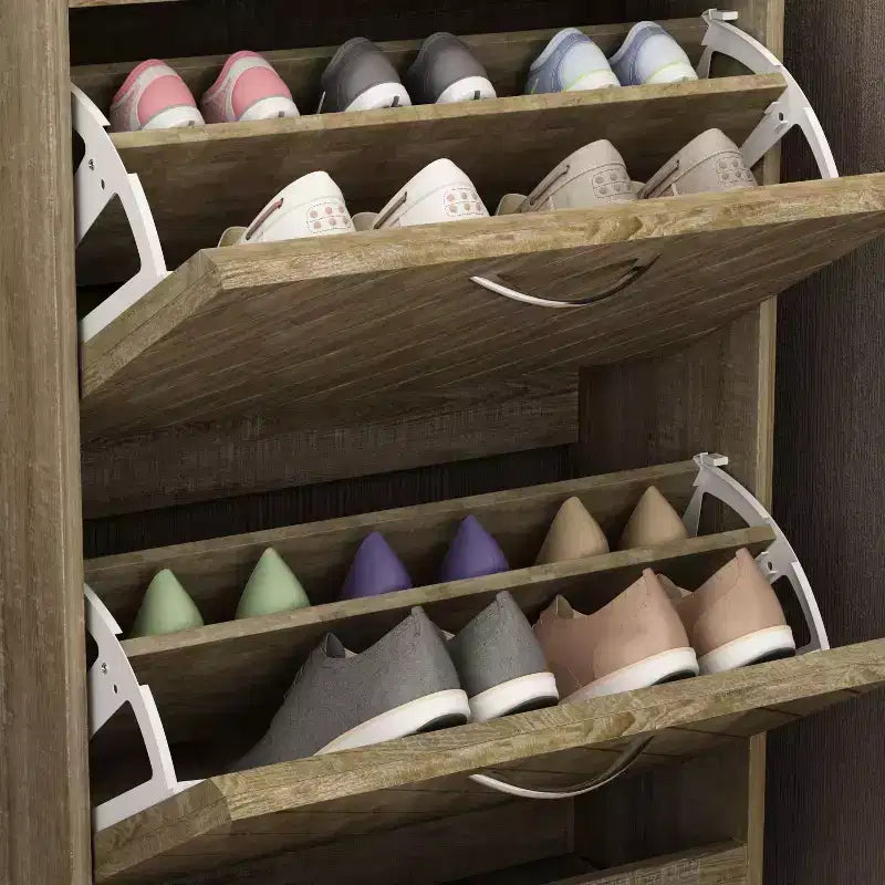 Meuble à chaussures d'entrée Famapy avec 2 tiroirs basculants