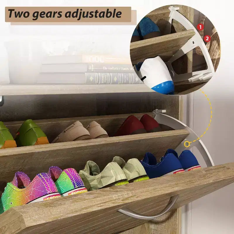 Meuble à chaussures d'entrée Famapy avec 2 tiroirs basculants