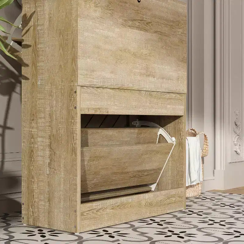 Meuble à chaussures d'entrée Famapy avec 2 tiroirs basculants